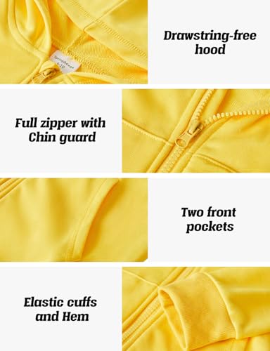 Image of Spring&Gege Boys Zip up Hoodie Soft Solid Classic Full Zip Hooded Sweatshirts for Kids (3-14 Years)