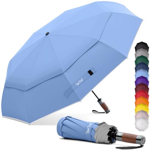 Royal Walk Parapluie de poche, résistant aux tempêtes, automatique, coupe-vent, double toit,...