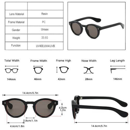 Lunettes de soleil UV400 rondes et rétro pour protéger vos yeux avec style punk - 7