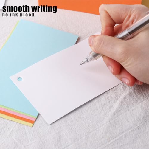 Koogel 300 cartões coloridos de índice, cartões em branco com anéis, cartões de estudo de 7,6 x 12,7