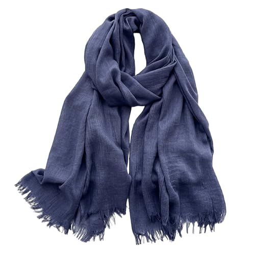 Utaly Cotton Feel Scarf Long Lightweight Linen Beach Gauze Shawl Wrap for Women Men