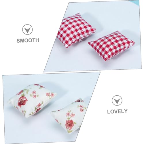 BESPORTBLE 6st Kleines Kissen Puppenhaus-Schlafzimmer-Accessoires Puppenstubenbett Puppenhaus-couchkissen Mini-puppenkissen Puppenhausmöbel Miniaturkissen Stoff Ob11 Dekorationsfälschung Baby – Bild 3