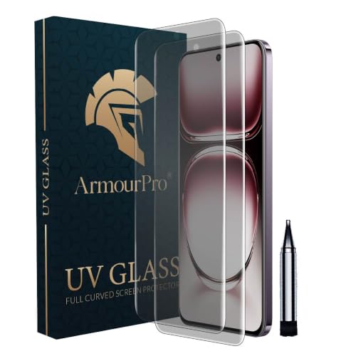 Image of ArmourPro 2 Pack Matte UV Tempered Glass for Oppo F29 Pro and Oppo Reno 12 Pro 5G, Premium Curved Screen Protector with Anti-Glare Finish, Edge-to-Edge Coverage, Fingerprint Friendly and Case Friendly