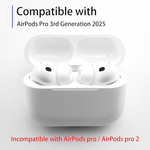 NANLANFAN Replacement Memory Foam Ear Tips for AirPods Pro 3 Silicone Shield, Ultimate Comfort, 3 Pairs (White, Assorted S/M/L) by NANLANFAN - Image 2