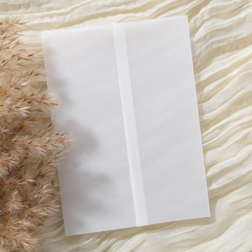 Sobres de boda de vitela esmerilada premium UNIQOOO papel translúcido preplegado de 115 g/m² 3