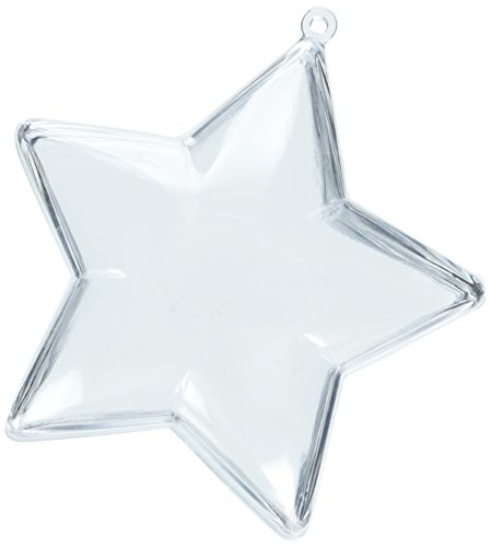 Darice Holiday Plastic Ornament Star-90Mm (1 Pack), 1 Pack, Clear #TOP18