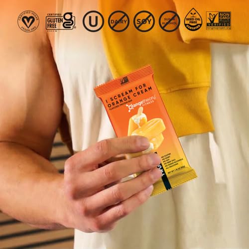 Image of TRUBAR Vegan Protein Bar, I Scream for Orange Cream, Gluten Free, Plant Based Protein, Dairy Free, Non GMO, Soy Free, No Sugar Alcohols, 12G Protein, 13G Fiber, Healthy on the Go Snack Bars, 12 CT