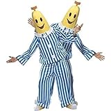 Smiffys, Unisex Bananas in Pyjamas Kostüm, Oberteil, Hose, Kopfteil und Überschuhe, Größe: M, 33131