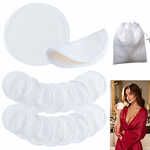 Coton Démaquillant Lavable Réutilisable 16 Disques,Lot Écologique avec Sac de Lavage en Coton Bio,Doux pour Tous Types de Peau,Zéro Déchet (8 cm)