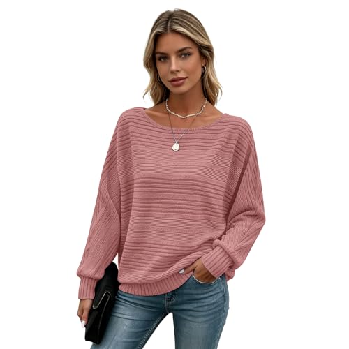 Image of Women's Batwing Tunic Tops, Long Sleeve Shirts Blouses, Business Casual Sweater for Office Work