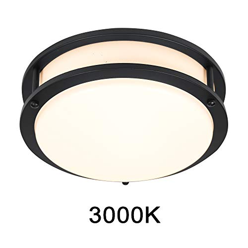 Designers Fountain EV1410C3C-43 Flush Mount Ceiling Light, 10 Inch Round Led Dc Plastic Lighting Fixture Kitchen, Bedroom, Bathroom, And Hallway, Dimmable, 1150 Lumens, 3000K/4000K/5000K, Matte Black thumb #7