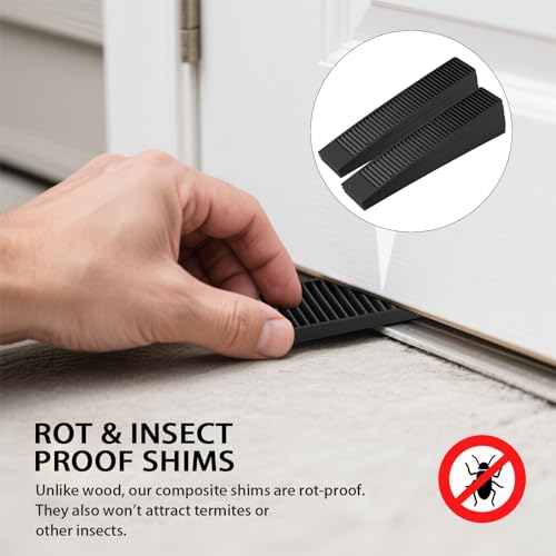 Image of Composite Shims 7.75 inch Plastic Wedges (8 Pack) - Extreme Load Support Leveling Shims for Furniture, Door,Toilet,Table - Never Rot Shims with Anti-Slip Design 1 /4 inch Height(Black)