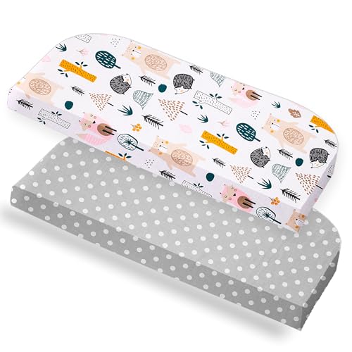 Lovely Hippo Spannbettlaken 50x89cm Kompatibel mit Babybay - 100% Baumwolle