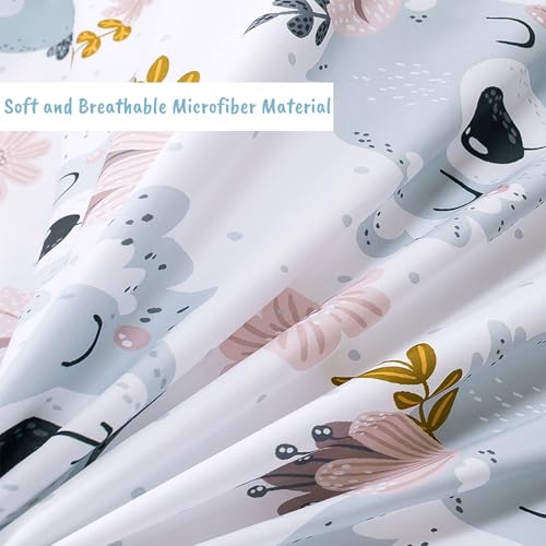 BESTDESIL Duvet Cover for Kids Teens, 3 Pieces Soft Cartoon Comforter Cover with Zipper Closure, Kids Bedding Set with Cute Koala Pattern,Queen Size - Image 5