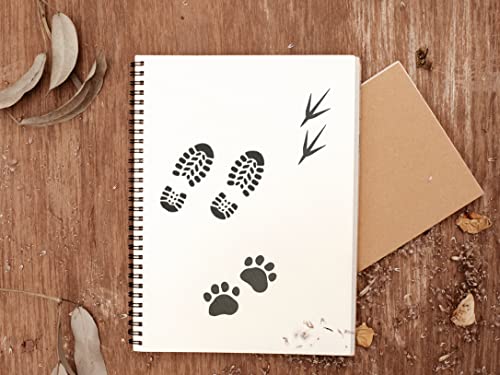 Stemplino® Midistempel - Motiv: Pfoten - 18mm Durchmesser - Holzstempel Kinder Stempel Bullet Journal Stempel mit Pfoten Motiv spuren Stempel