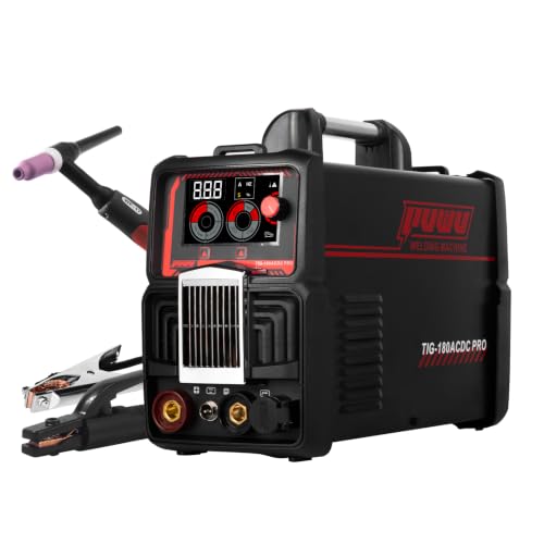 PUWU 180Amp AC/DC Aluminum TIG Welder with Pulse, AC/DC TIG,AC/DC Pulse/STICK, 110V/220V Dual Voltage Multiprocess Welding Machine