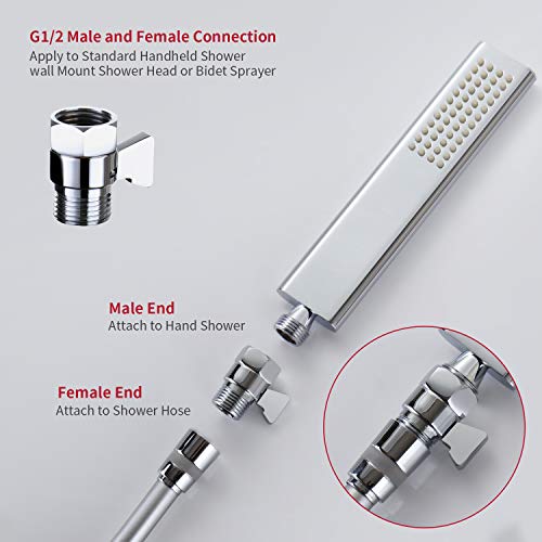 Water Flow Control Valve Adjustable Shut Off Valve,Polished Chrome Water Volume Valve G1/2 Water Shower Head Flow Control Valve For Hand Held Shower Head & Bidet Sprayer #TOP5