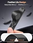 GripMate Support de poignée de téléphone, support de fixation de doigt, kiosque en alliage d'aluminium métallique avec doux TPU Boucle - Universel Ultra Poignée mince et confortable pour iPhone Samsung et la plupart des smartphones, Noir