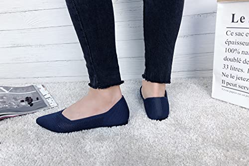 Image of FEVERSOLE Women's Woven Pointy Fashion Cutouts Breathable Knit Flat Shoes