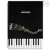 Notenmappe A4 Schwarz, Chormappe mit 30 Seiten/60 Taschen für Notenblätter - Musik Notenmappe für Musiker und Band - Noten-Ordner für Dokumente, Papier & Partituren