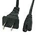 C&E 6 Feet, Universal 2 Slot to Standard Non-Polarized Power Cord, Black