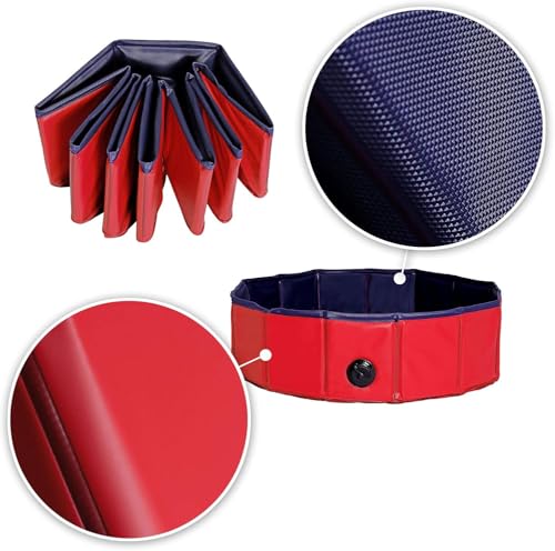 lionto Hundepool faltbar aus kratzfestem PVC-Material, Ø 80 cm, Höhe 20 cm