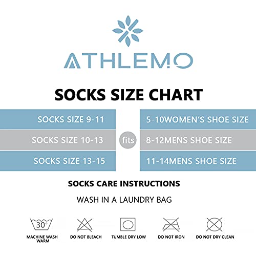 Athlemo 6 Pairs Rayon From Bamboo Socks For Men Sweaty Feet Crew Seamless & Cushioned Breathable Anti-Odor thumb #6