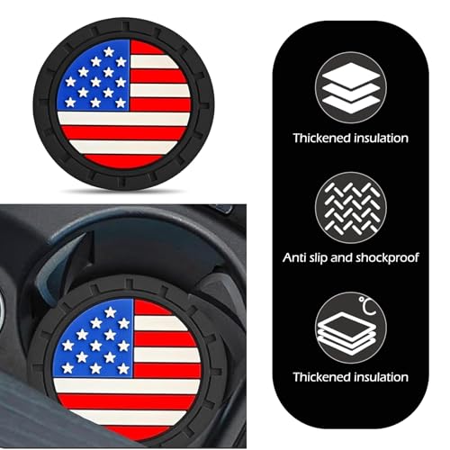 Portavasos para carro con diseño bandera americana 4 piezas miniatura 6