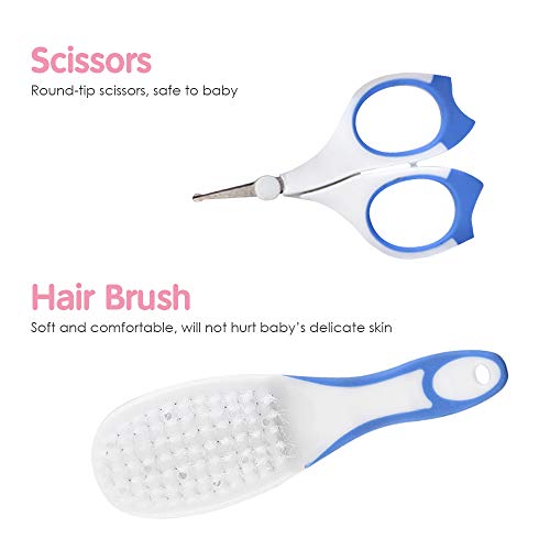 Mingzhe Baby Healthcare and Grooming Kit 6 PCS Escova de Cabelo Pente Lixa de Unhas Tesoura Conjunto