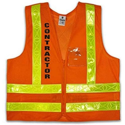 NYCTA Style Contractor High Visibility Reflective Safety Vest Zipper & Breakaway Size 4XL/5XL
