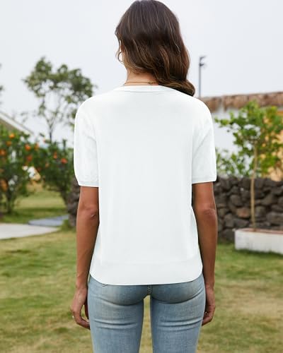 Short Sleeve Lightweight Summer Cardigan for Women, Button Down Open Front V Neck Crochet Knit Cropped Bolero Shrugs4