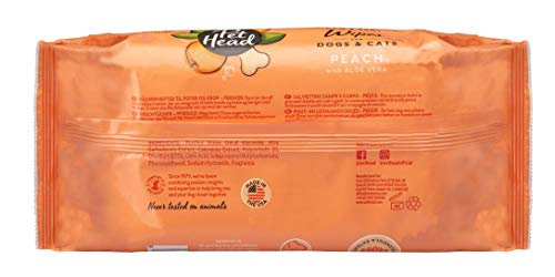 Image of Pet Head Quick Fix Paw and Body Wipes for Cats and Dogs | Peach Scent with Aloe Vera | Biodegradable Pet Hygiene Cleaning Wipes | pH-Neutral | Vegan | For an Easy & Speedy Freshen-Up | 80 pack