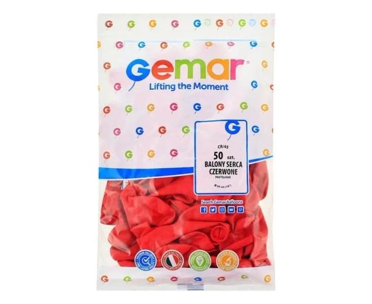 Ballons pastel coeur rouge pack de 50 pour une décoration de mariage romantique
