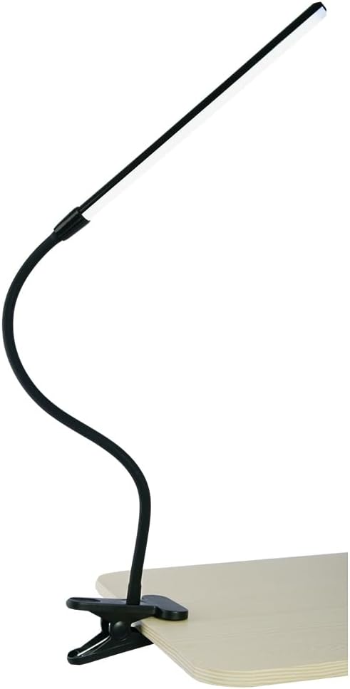 OttLite Clip-On LED Desk Lamp, 16.6", Black (CSJ37G5W)