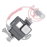 Compatible For GoPro Hero 5/6/7: Cage With Mic Adapter And Shoe Mount