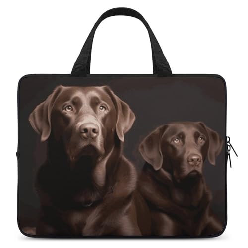 Housse ordinateur portable Labrador Retriever 12 pouces étui marron