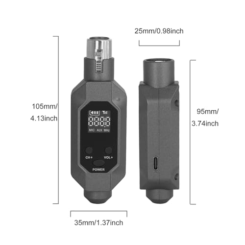 LiebeWH UHF Wireless Microphone System XLR Transmitter and Receiver with Noise Reduction for Live Performance Studio Recording and PA Systems miniatura 2