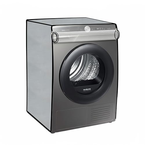 Image of Premium PVC-Coated Washing Machine Cover for Front Load | Compatible with IFB | Waterproof & Dustproof | Fits 6-8 Kg | Size: 63 x 63 x 81 cm (Silver Grey)