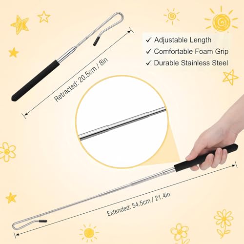 4 Pcs Adjustable Puppet Handles Arm Control Rod, 8-21 Inch Extendable Puppet Stick Metal Puppets Rod Accessory for Small and Large Puppets - Thumbnail 2