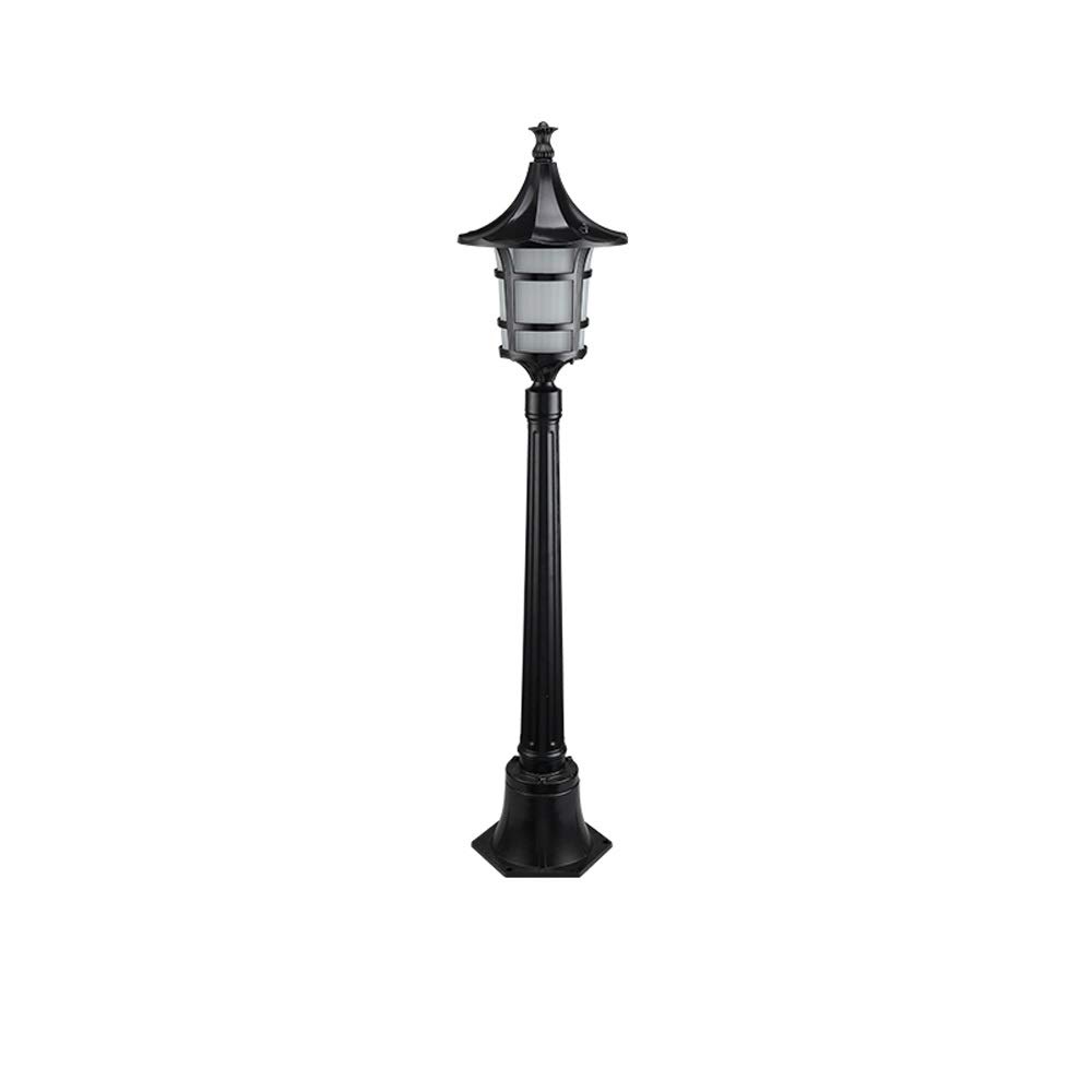 QUSYZD Lamp Post Lights Outdoor, Lamp Post Lights Outdoor, 0.8M E27 Traditional 1.7M Black 1-Lights Ip54 Waterproof Outdoor Garden Lamp Post Light Glass Column Lamp Led Light E,1.1m-Black