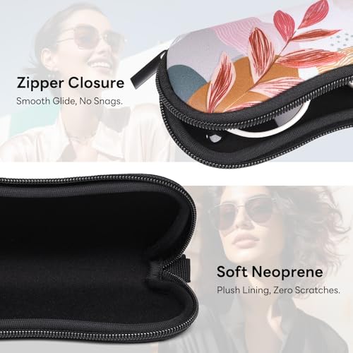 Image of Sunglasses Case with Belt Clip, Ultra Light Neoprene Zipper Soft Padded Glasses Case for Women Men