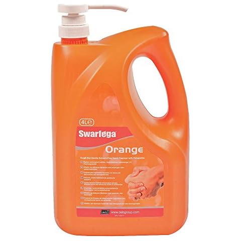 DEB SOR4LMP Swarfega Hand Cleaner Pump, 4L, Orange Cover