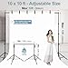 EMART 10x10FT Backdrop Stand, Photo Studio Back Drop Adjustable Stand with 6 Backdrop Clamps,2 Sandbags and Carry Bag,Heavy Duty Background Support System Kit for Photography,Parties,Wedding,Video