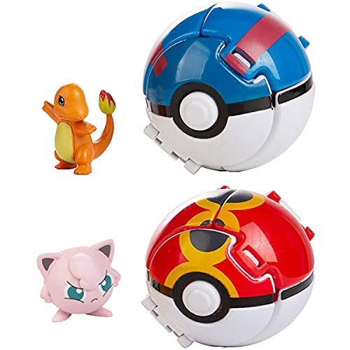 Figures & Pokeballs, Throw N Pop Balls Figures Set, Kids Educational Birthday Party Toy Gift Idea 2-Piece Pack Figures & Pokeballs, Throw N Pop Balls Figures Set, Kids Educational Birthday Party Toy Gift Idea 2-Piece Pack