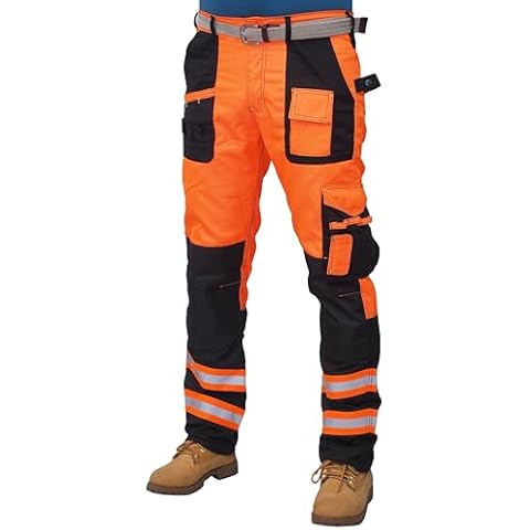 HASHOOB Men's Hi Vis Multi Pocket Trousers Cover
