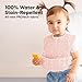 3-Pack Waterproof Baby Bibs for Eating - Lightweight Toddler Feeding Bibs with Large Food Catcher, Mess Proof, Food-Grade Baby Eating Essentials, Easy to Put On & Clean (Fleur)