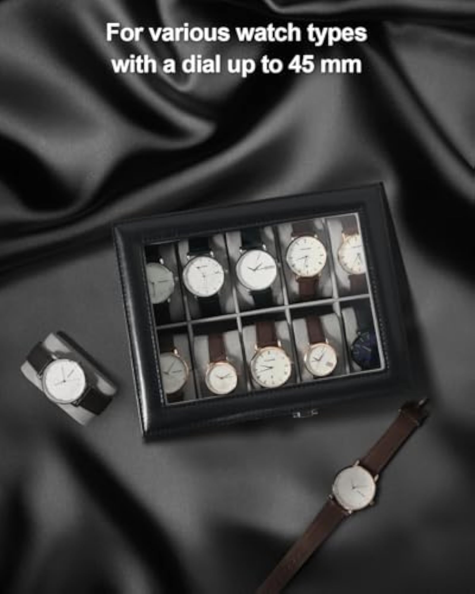 Watch Box with 10 Slots, Display Case