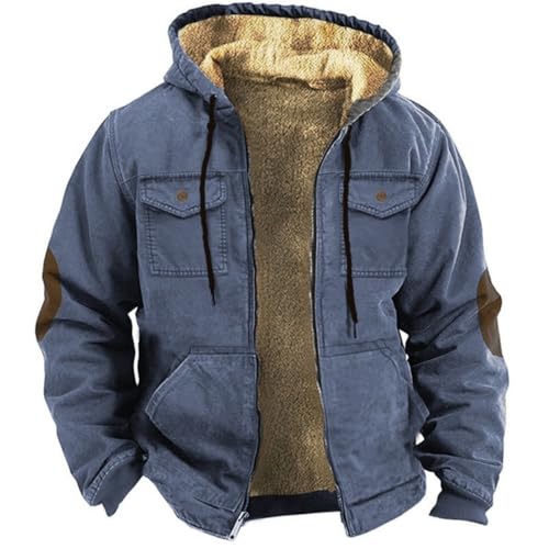 Veste rembourrée décontractée homme 3XL gris chaud à capuche douce