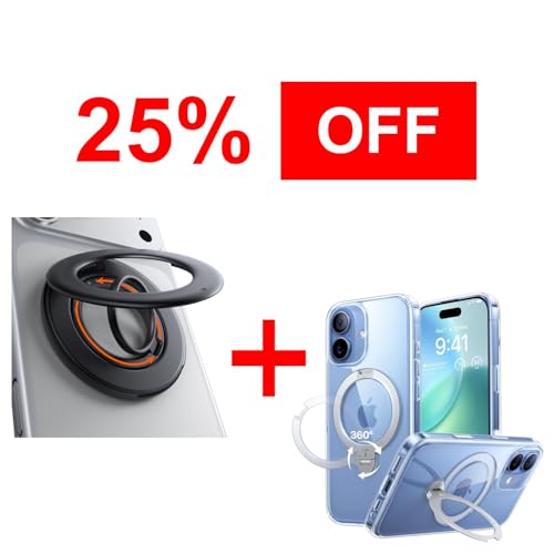 TORRAS Magnetic Stand Case & Magnetic Phone Grip Ring Holder Kickstand