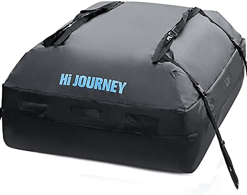 rabbitgoo Rooftop Cargo Carrier 15 Cubic Feet Waterproof Car Roof Top Cargo Bag Large Capacity with Heavy Duty Straps, Soft Shell Luggage Storage Bag for Vehicles with/Without Roof Racks
